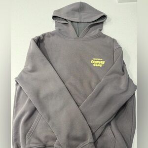 White Fox Boutique Gray Hoodie with Yellow Logo